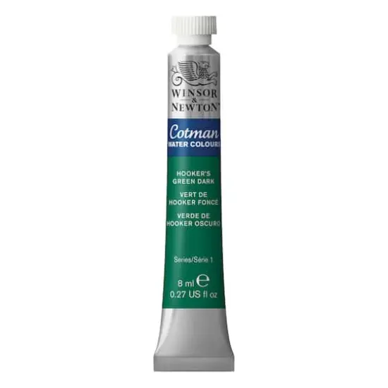 Winsor & Newton&reg; Cotman&reg; Watercolor, 8mL Hooker's Green Dark {1}