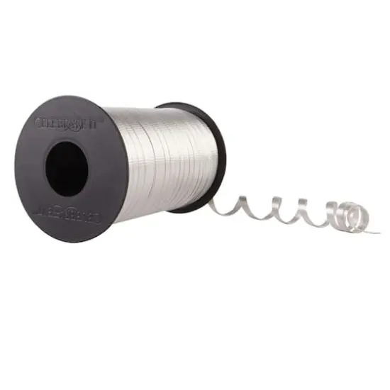 500yd. Textured Curling Ribbon by Celebrate It&trade; Silver {4}