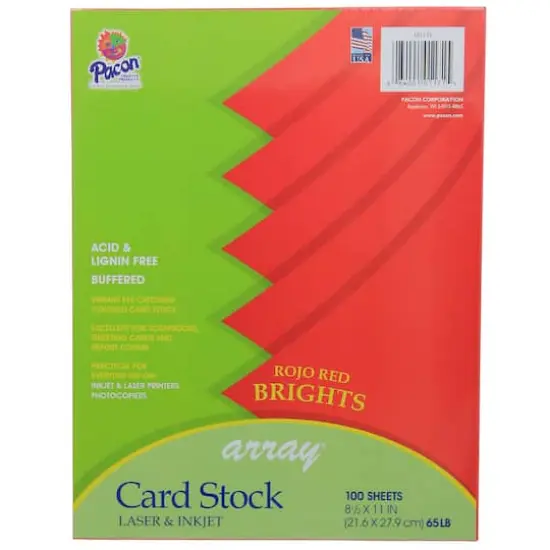 Array&reg; Card Stock, 100 Sheets Rojo Red {1}