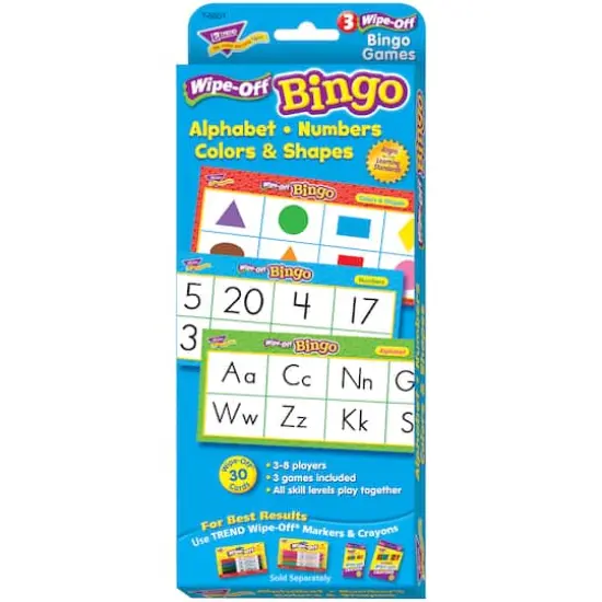 Trend Enterprise Alphabet, Numbers, Colors & Shapes Wipe-Off&reg; Bingo {1}