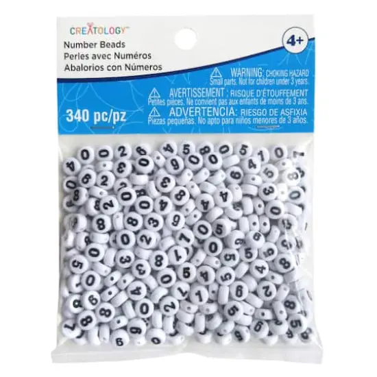 White Circular Number Beads By Creatology&trade; {3}