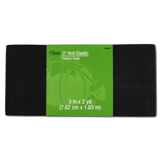 3" Black Knit Elastic - 2 Yards {1}