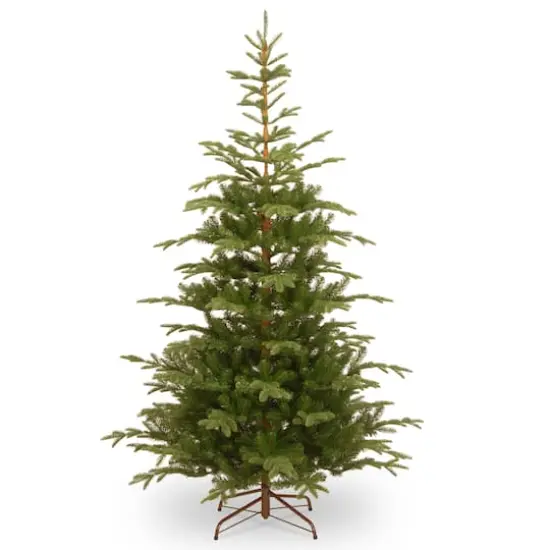 7.5ft. Unlit Feel Real&reg; Hinged Norwegian Spruce Slim Artificial Christmas Tree {1}