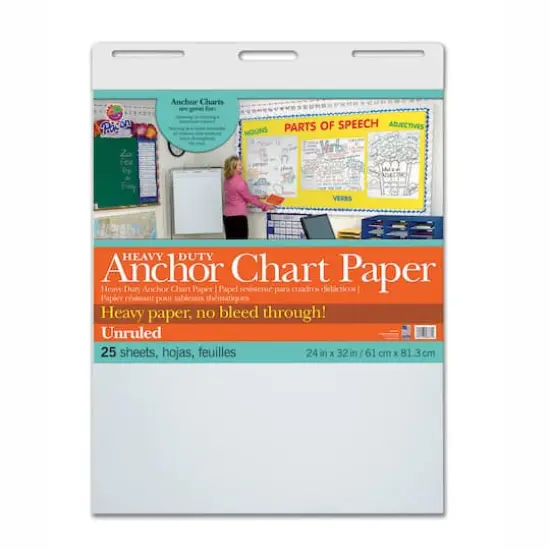 Unruled Heavy Duty Anchor Chart Paper, 24" x 32", 25 Sheets {1}