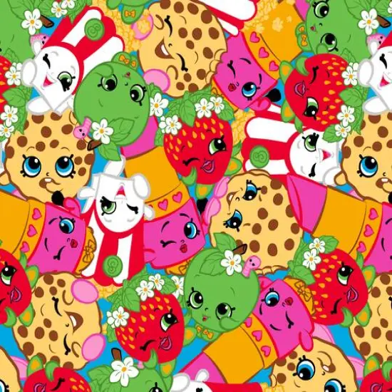 Shopkins Packed Printed Fleece Leggings Polyester/Spandex Fabric {3}
