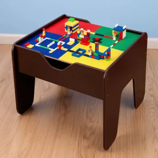 KidKraft 2 in 1 Activity Table with Board, Espresso {4}