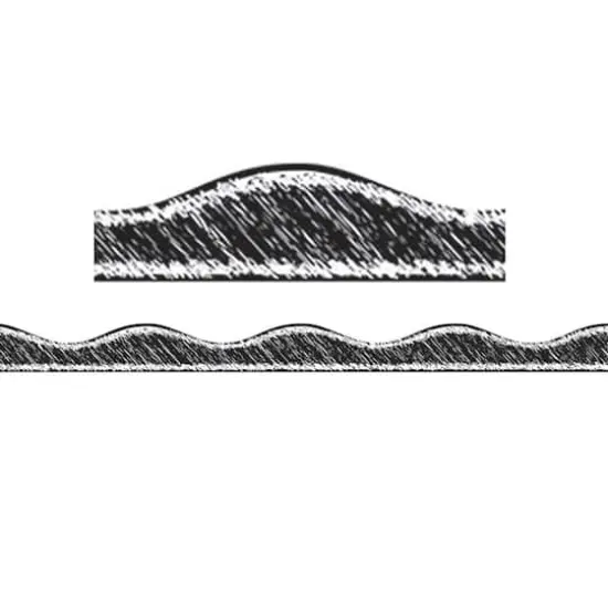 Ashley Productions Black Scribble Chalk Magnetic Borders, 72ft. {1}