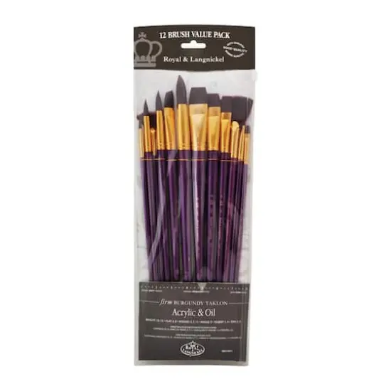 Royal & Langnickel® Zip N' Close Burgundy Taklon Brush Set {1}