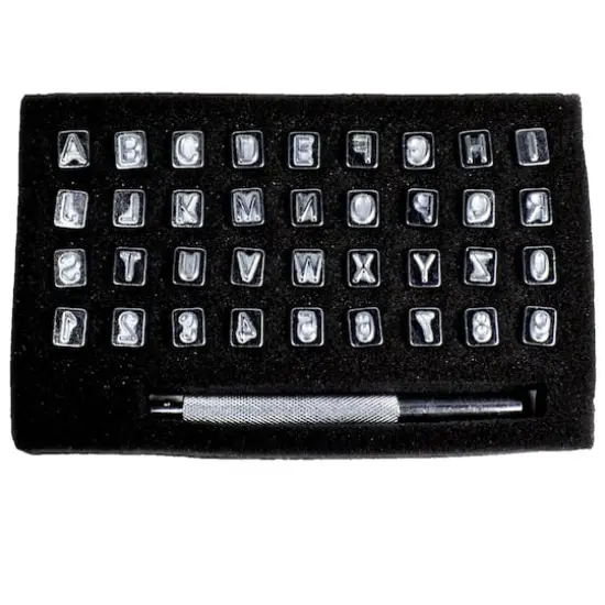 1/4" Alphabet & Number Leather Stamp Set by Make Market&reg; {1}