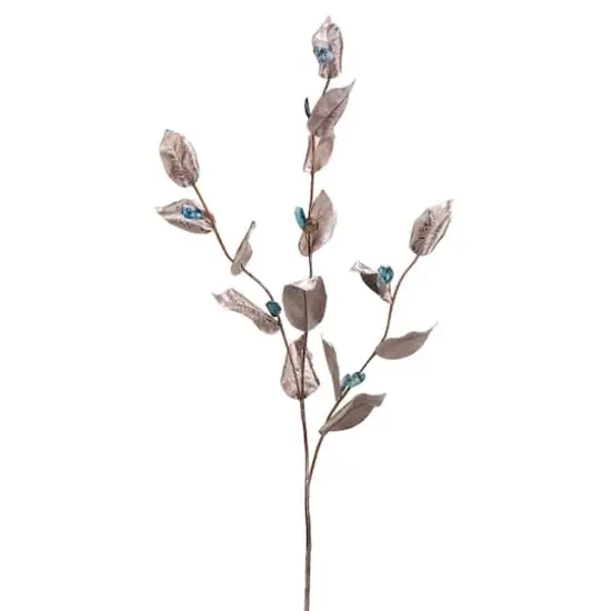 46" Metallic Camellia Leaf Stem {1}