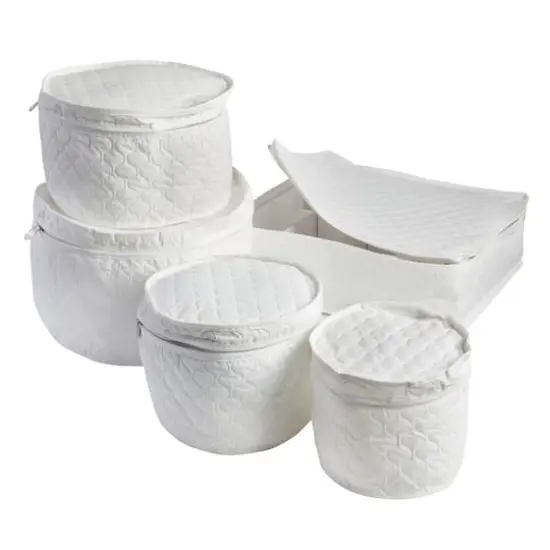 Honey Can Do White Dinnerware Storage Set, 5 Pieces {1}