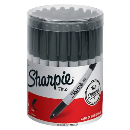 Sharpie&reg; Fine Point Permanent Marker, Black, 36 Piece Canister {1}