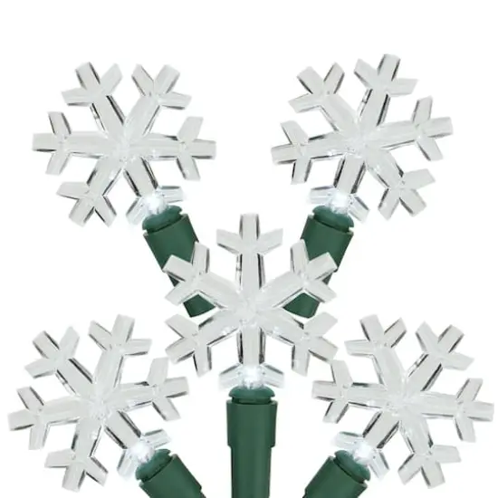 20ct. Pure White LED Snowflake String Lights {1}