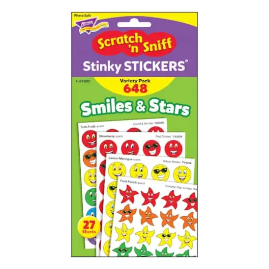 Trend Enterprises&reg; Smiles & Stars Stinky Stickers&reg;, 648 Pack {3}