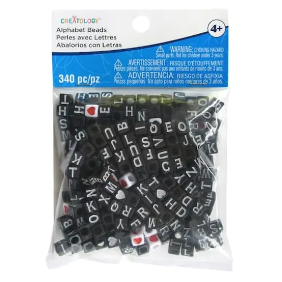 Black Alphabet Square Cube Beads by Creatology&trade; {5}