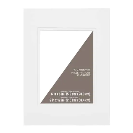 9" x 12" Double Mat By Studio Décor®, 6" x 8" Opening White {1}