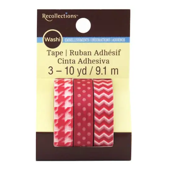Red Print Washi Tape Set by Recollections&trade; {1}