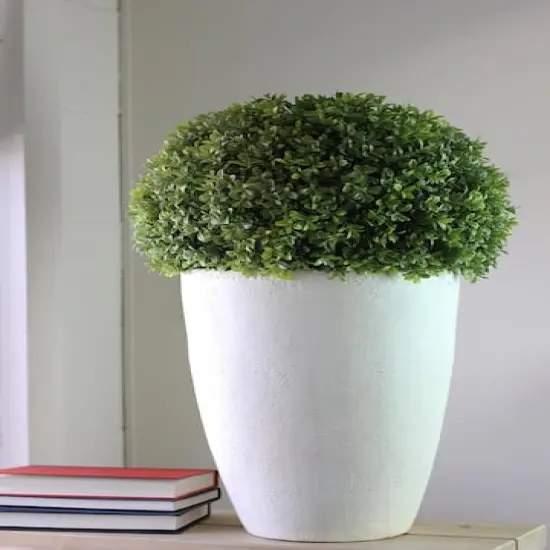 27" Green Artificial Boxwood in Stone Look Ceramic Pot {5}