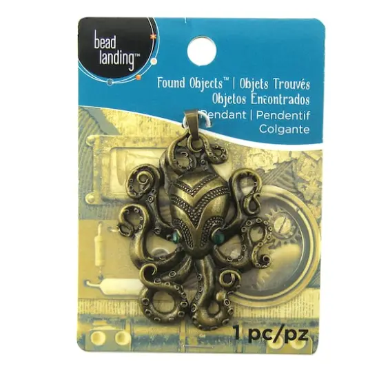 Found Objects&trade; Antique Brass Octopus Pendant by Bead Landing&trade; {4}