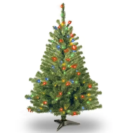 4 ft. Pre-Lit Kincaid Spruce Artificial Christmas Tree, Multicolor Lights {1}