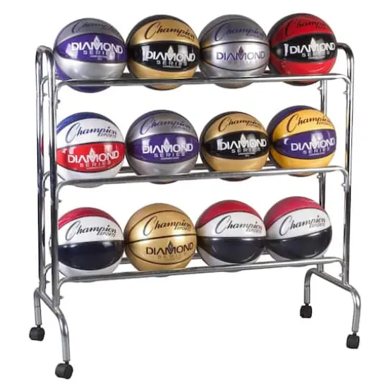 Champion Sports Silver 3 Tier Ball Cart {1}