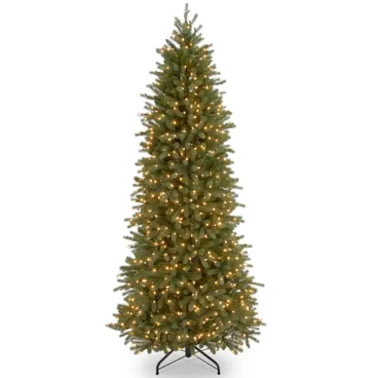 6.5 Ft. Pre-Lit Feel Real&reg; Jersey Fraser Fir Pencil Slim Artificial Christmas Tree, Clear Lights {1}