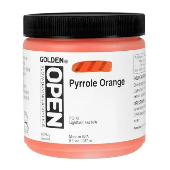 Golden&reg; OPEN&trade; Slow Drying Acrylics, 8oz. Pyrrole Orange {1}
