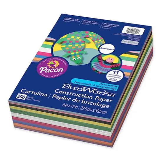 SunWorks&reg; Smart-Stack&trade; 9" x 12" Assorted Construction Paper, 300 Count {1}