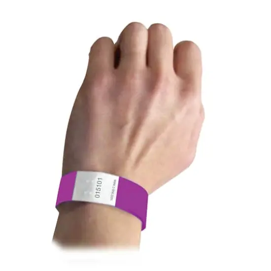 C-Line® DuPont™ Tyvek® Security Wristbands, Pack of 100 Purple {4}