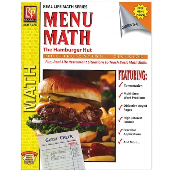 Menu Math: The Hamburger Hut Book, Multiplication & Division, Grade Level 3-6 {1}