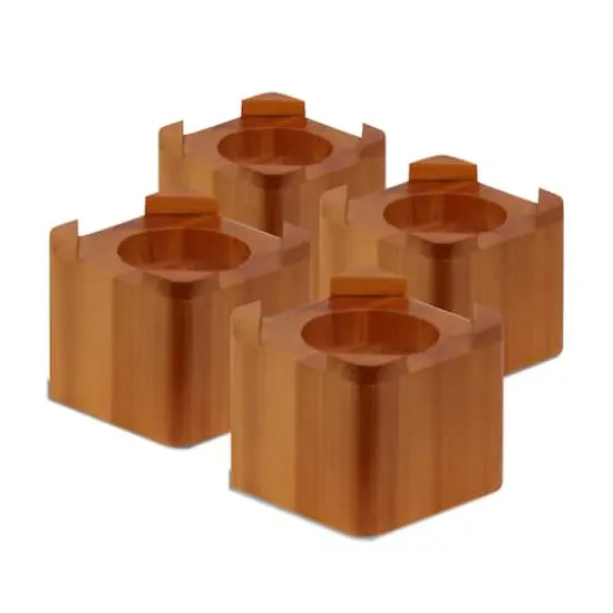 Honey Can Do Light Maple Wood Bed Lifts, 4 Pack {3}