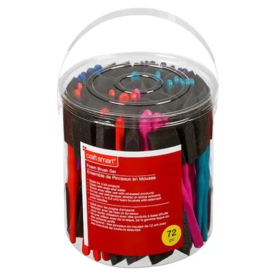 72 Piece 1" Foam Brush Set by Craft Smart&reg; {1}
