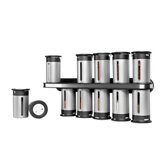 Honey Can Do Zero Gravity&trade; Wall-Mount Magnetic Spice Rack, Silver {4}
