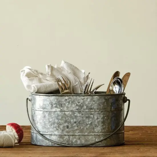 Hello Honey&reg; Galvanized Metal Bucket Organizer {3}