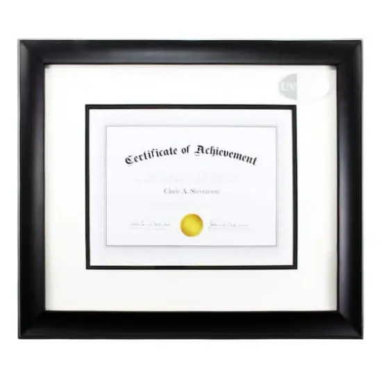 8.5" x 11" Black Document Frame with Double Mat by Studio Décor® {1}