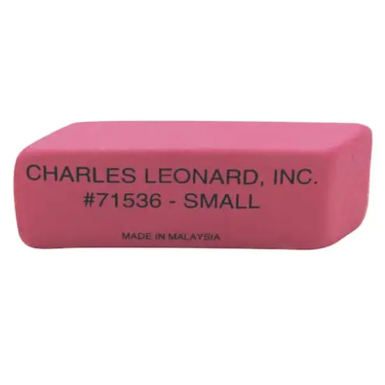 Charles Leonard Natural Rubber Wedge Pink Erasers, Small, 36/Box {1}