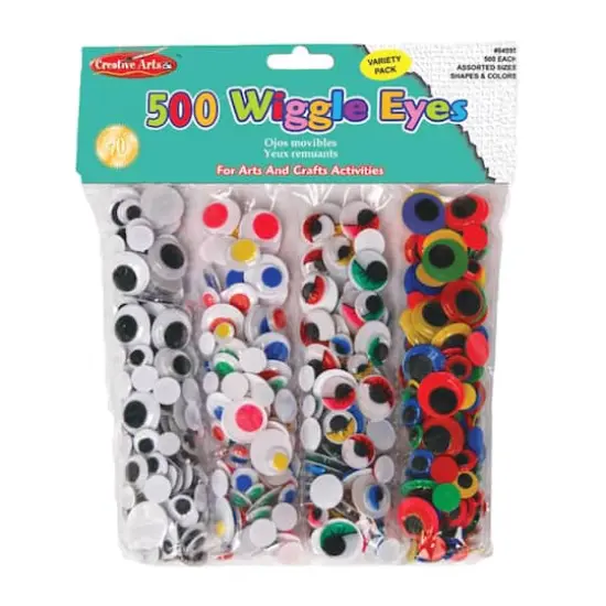 Assorted Sizes & Colors Wiggle Eyes Classpack, Pack of 500 {1}