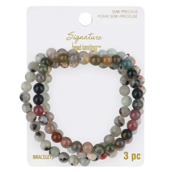 Signature Color Shop Fancy Jasper, Kiwi and Serpentine Beaded Bracelets By Bead Landing&trade; {1}