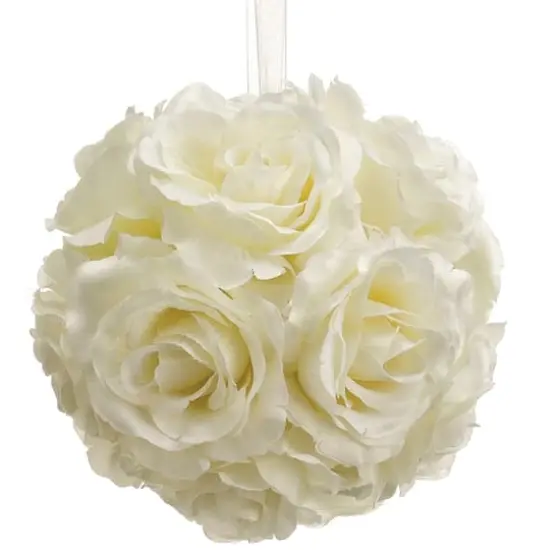 6" Cream Rose Kissing Ball {1}