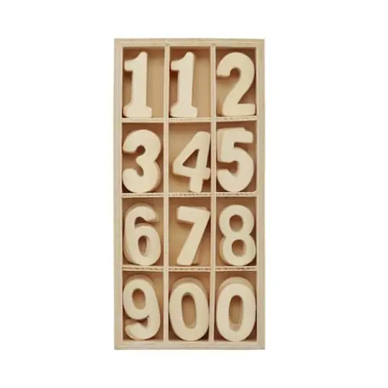 1.5" Punch Cut Wood Numbers Set by Make Market&reg; {1}