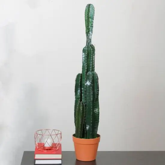 34" Southwestern Style Artificial Potted Cactus {3}