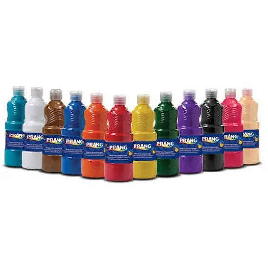 Prang® Tempera Assorted Color Paints, 16oz Bottles, 12 Pack {1}