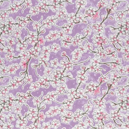Lilac Cherry Blossoms Oilcloth {1}