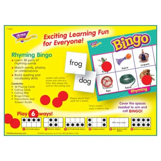 TREND Rhyming Bingo Game {9}
