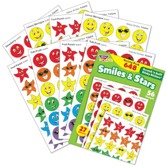 Trend Enterprises&reg; Smiles & Stars Stinky Stickers&reg;, 648 Pack {1}