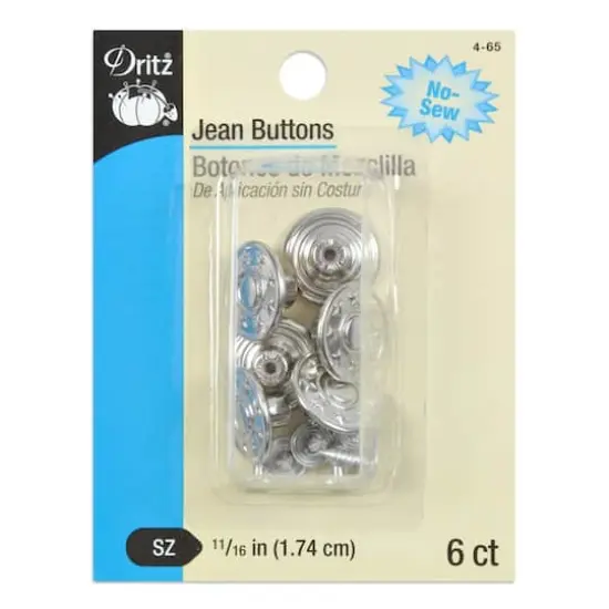 Dritz&reg; Jean Buttons, Nickle 11/16" {1}