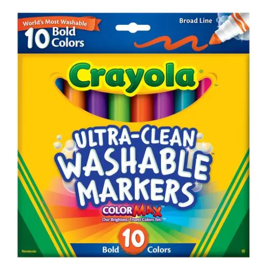 Crayola&reg; Ultra-Clean Broad Line Bold Markers, 10 Count {6}