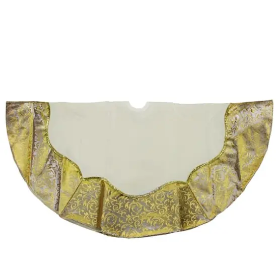 48" Metallic Gold Flourish Tree Skirt {1}