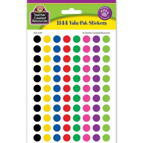 Mini Colorful Circles Valu-Pak Stickers, 6 packs {1}