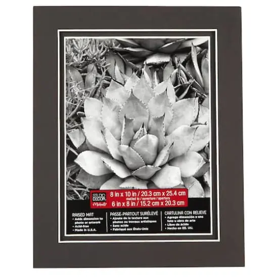 8" x 10" Raised Double Mat By Studio D&eacute;cor&reg;, 6" X 8" Opening Black {1}